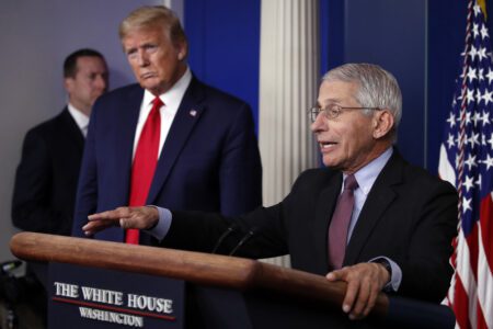Anthony Fauci and President Trump